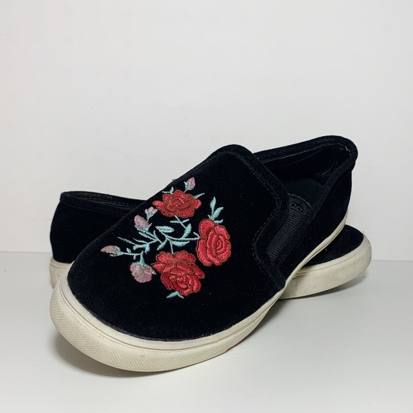 black velvet slip ons